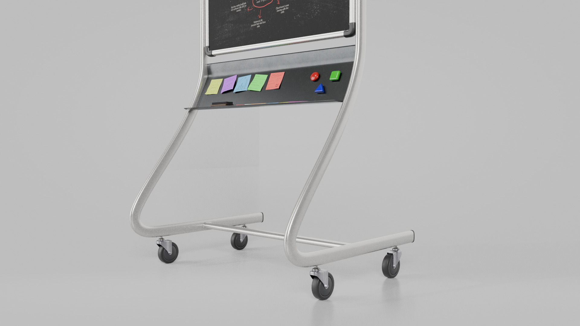 Customizable Double-Sided Metal Blackboard Tall Writing Board Low-poly 3D model_11