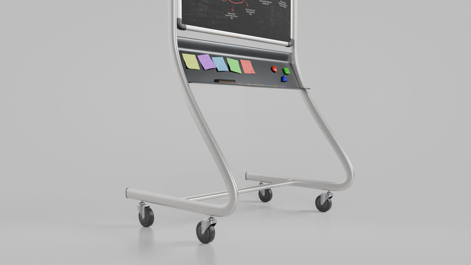 Customizable Double-Sided Metal Blackboard Tall Writing Board Low-poly 3D model_10