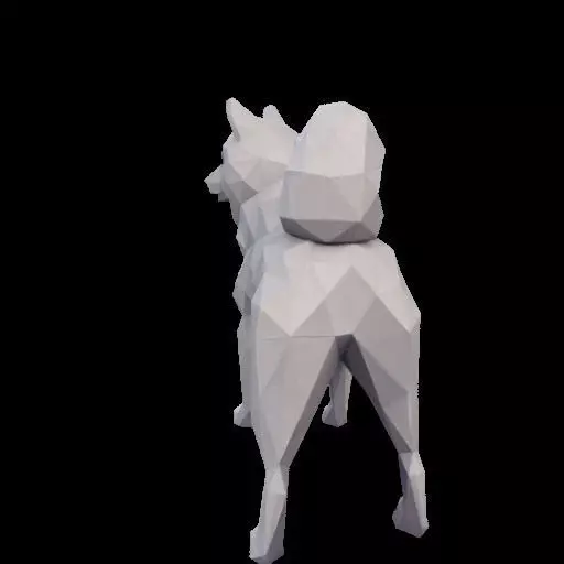 Polygonal Shiba Inu Dog 3D print model_12