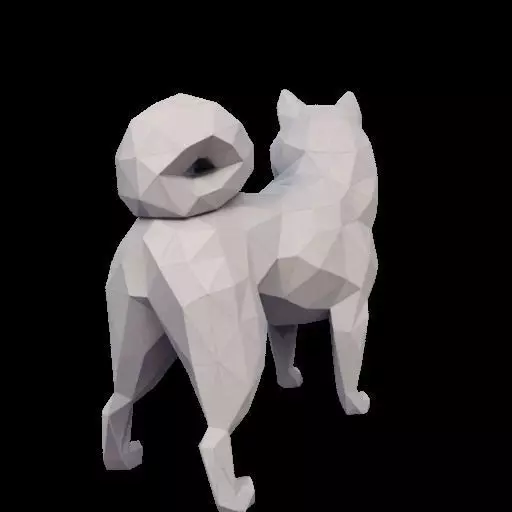 Polygonal Shiba Inu Dog 3D print model_8
