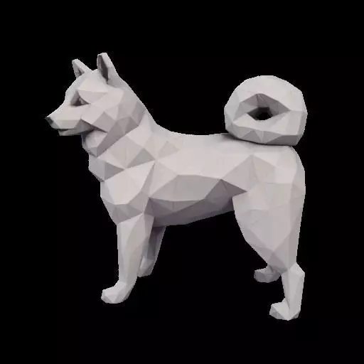 Polygonal Shiba Inu Dog 3D print model_19