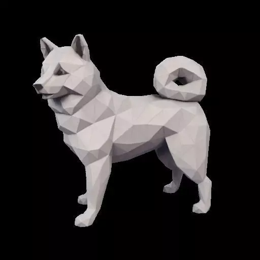 Polygonal Shiba Inu Dog 3D print model_21