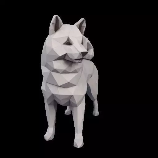 Polygonal Shiba Inu Dog 3D print model_13