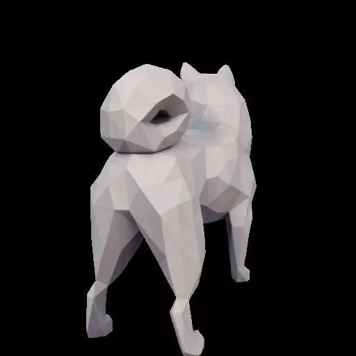 Polygonal Shiba Inu Dog 3D print model_9