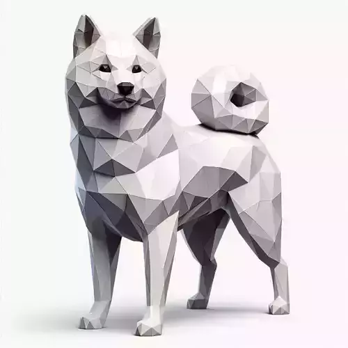 Polygonal Shiba Inu Dog 3D print model