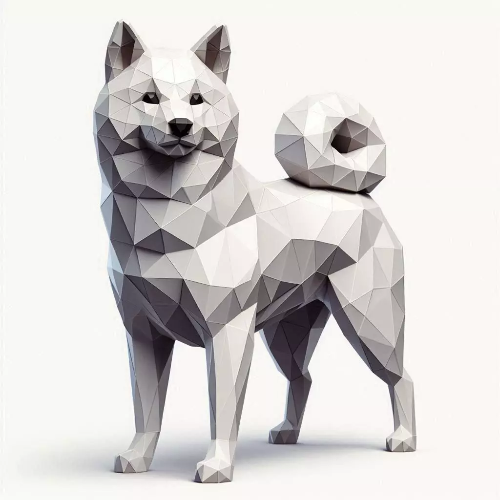 Polygonal Shiba Inu Dog 3D print model_0