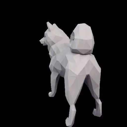 Polygonal Shiba Inu Dog 3D print model_14