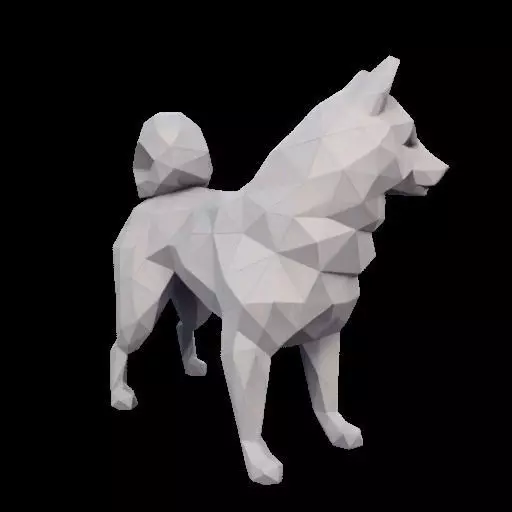 Polygonal Shiba Inu Dog 3D print model_28