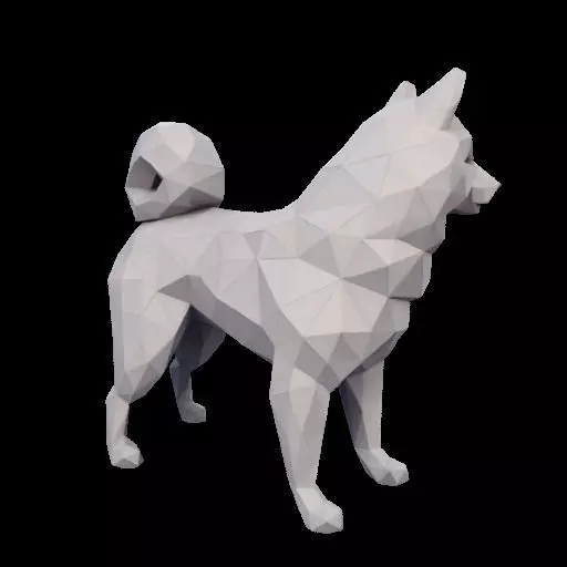 Polygonal Shiba Inu Dog 3D print model_29
