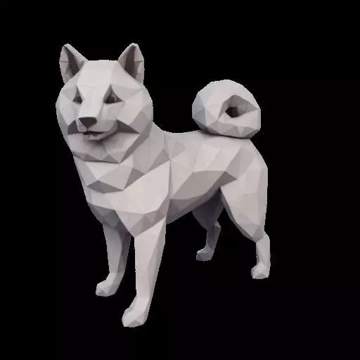 Polygonal Shiba Inu Dog 3D print model_23