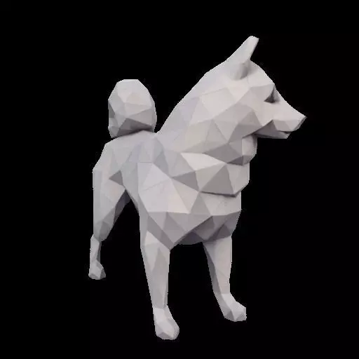 Polygonal Shiba Inu Dog 3D print model_27