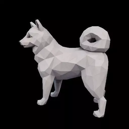 Polygonal Shiba Inu Dog 3D print model_18