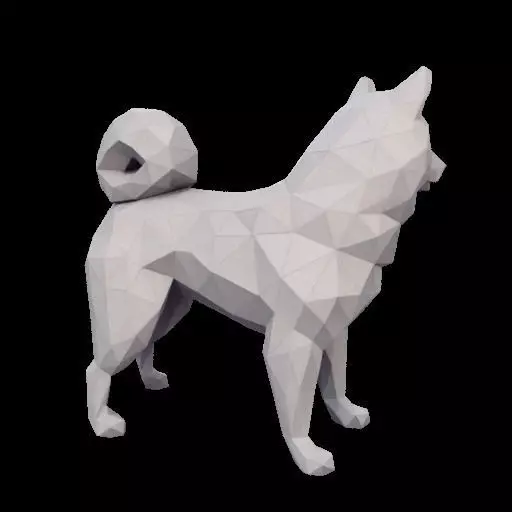 Polygonal Shiba Inu Dog 3D print model_30