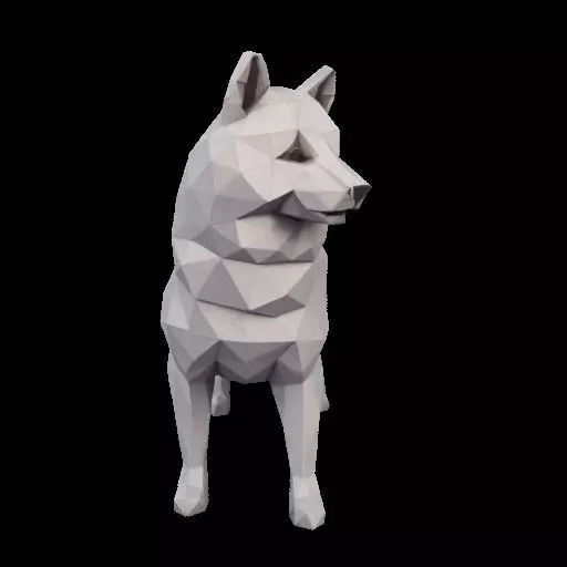 Polygonal Shiba Inu Dog 3D print model_24