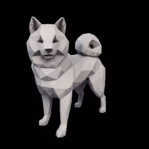 Polygonal Shiba Inu Dog 3D print model_1