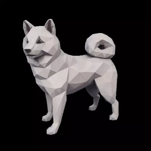 Polygonal Shiba Inu Dog 3D print model_22