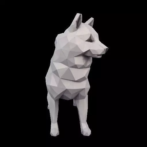Polygonal Shiba Inu Dog 3D print model_25
