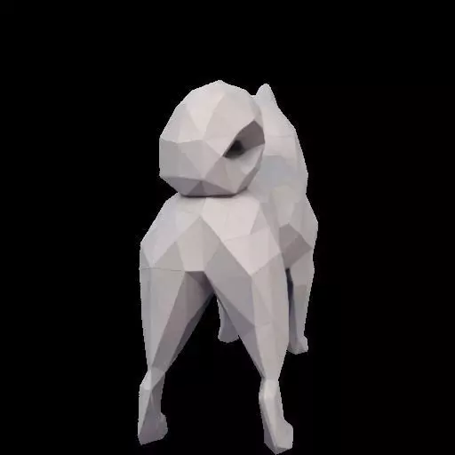 Polygonal Shiba Inu Dog 3D print model_10