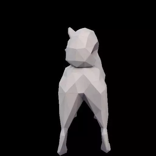 Polygonal Shiba Inu Dog 3D print model_11