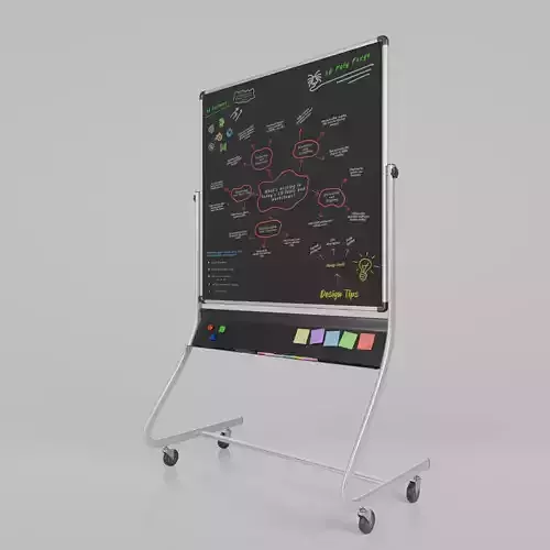 Customizable Double-Sided Metal Blackboard Square Writing Board Low-poly 3D model