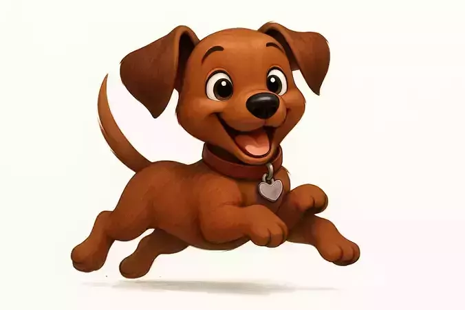 Lively 3D Dalmatian Puppy Model