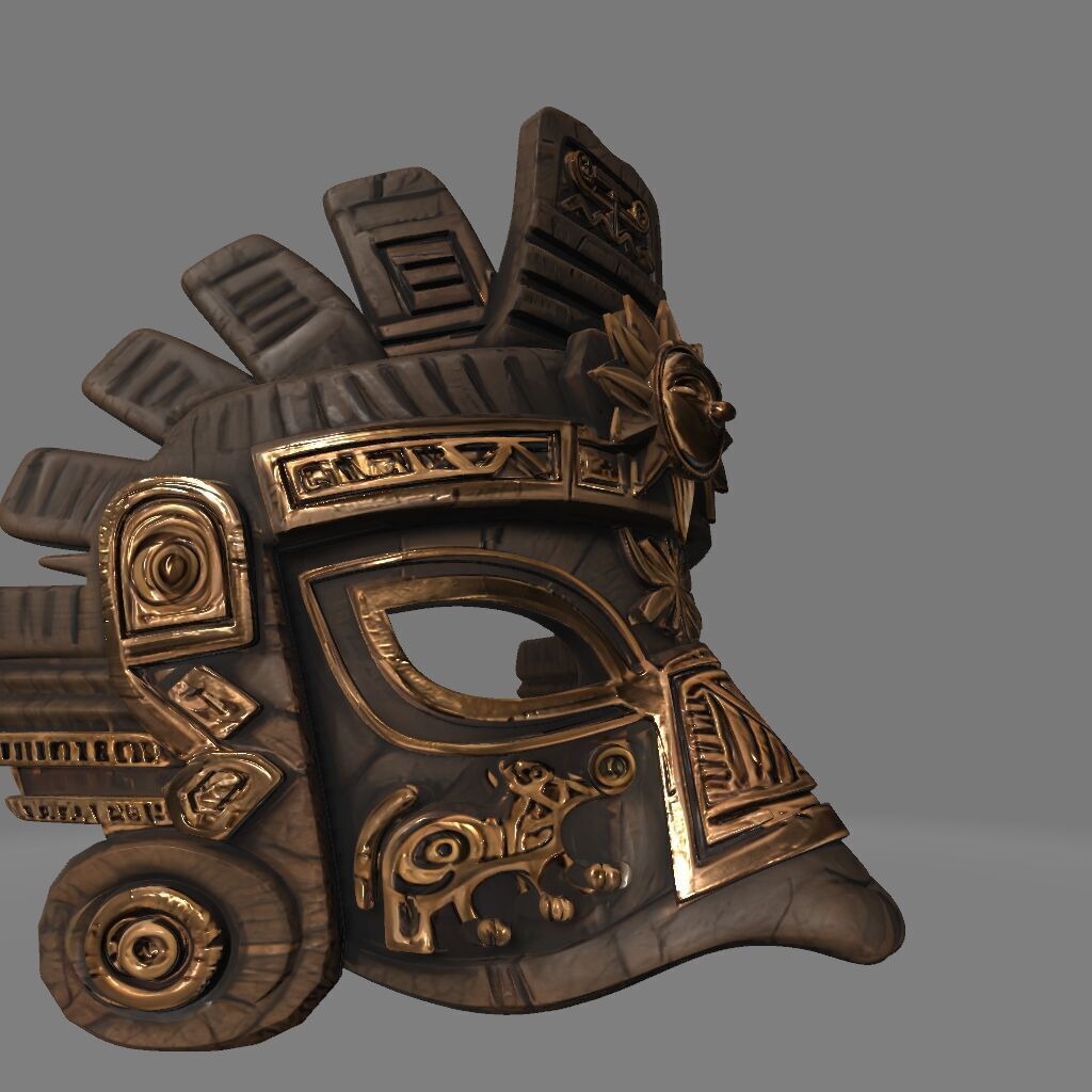 Inca Style Carnival Mask for Ornamental Display 3D print model_2