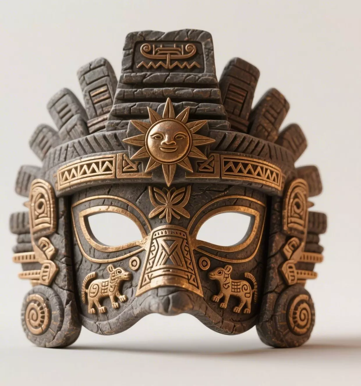 Inca Style Carnival Mask for Ornamental Display 3D print model_0