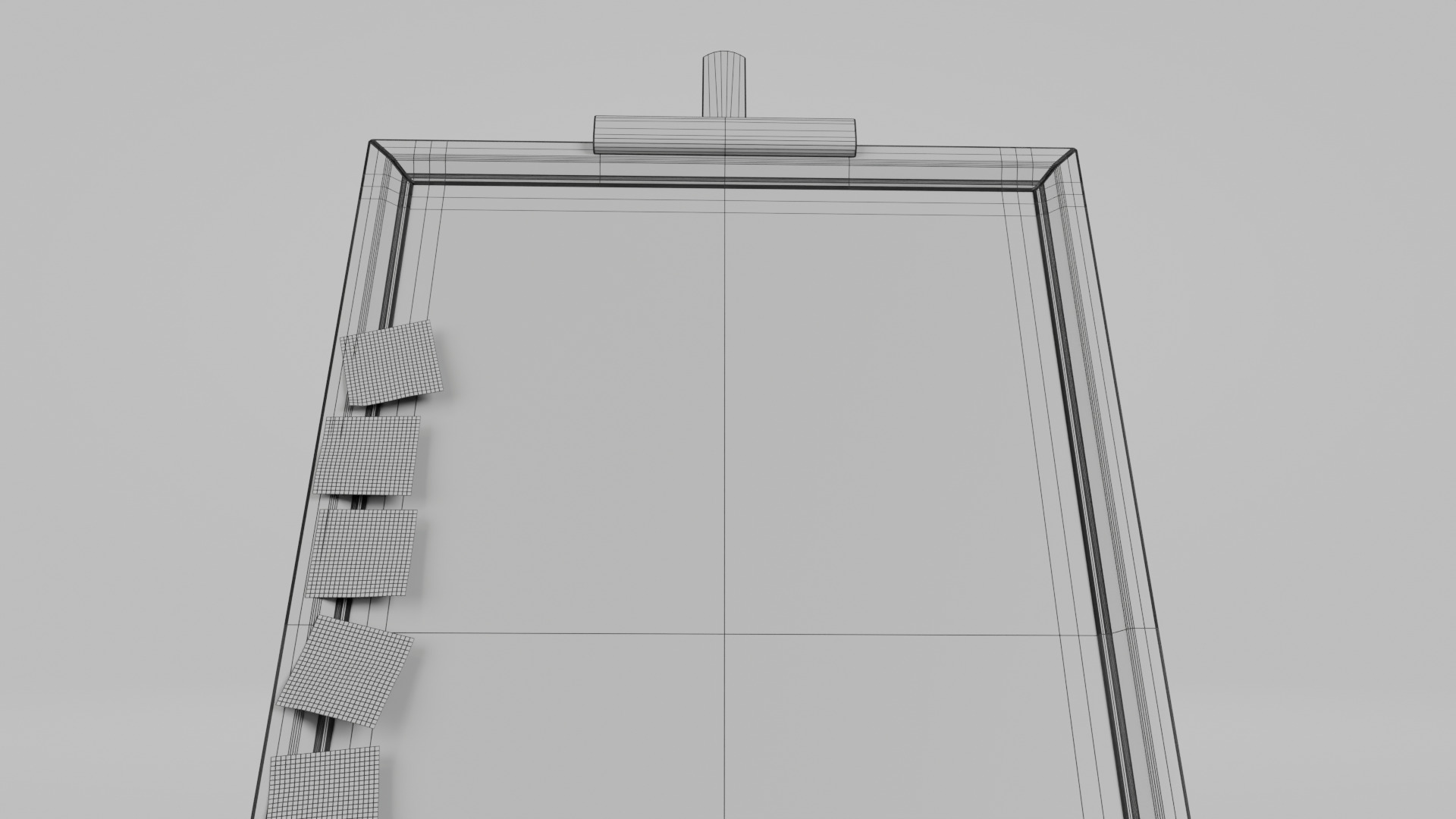 Customizable Wooden Greenboard with Stand - Tall Writing Board Low-poly 3D model_15