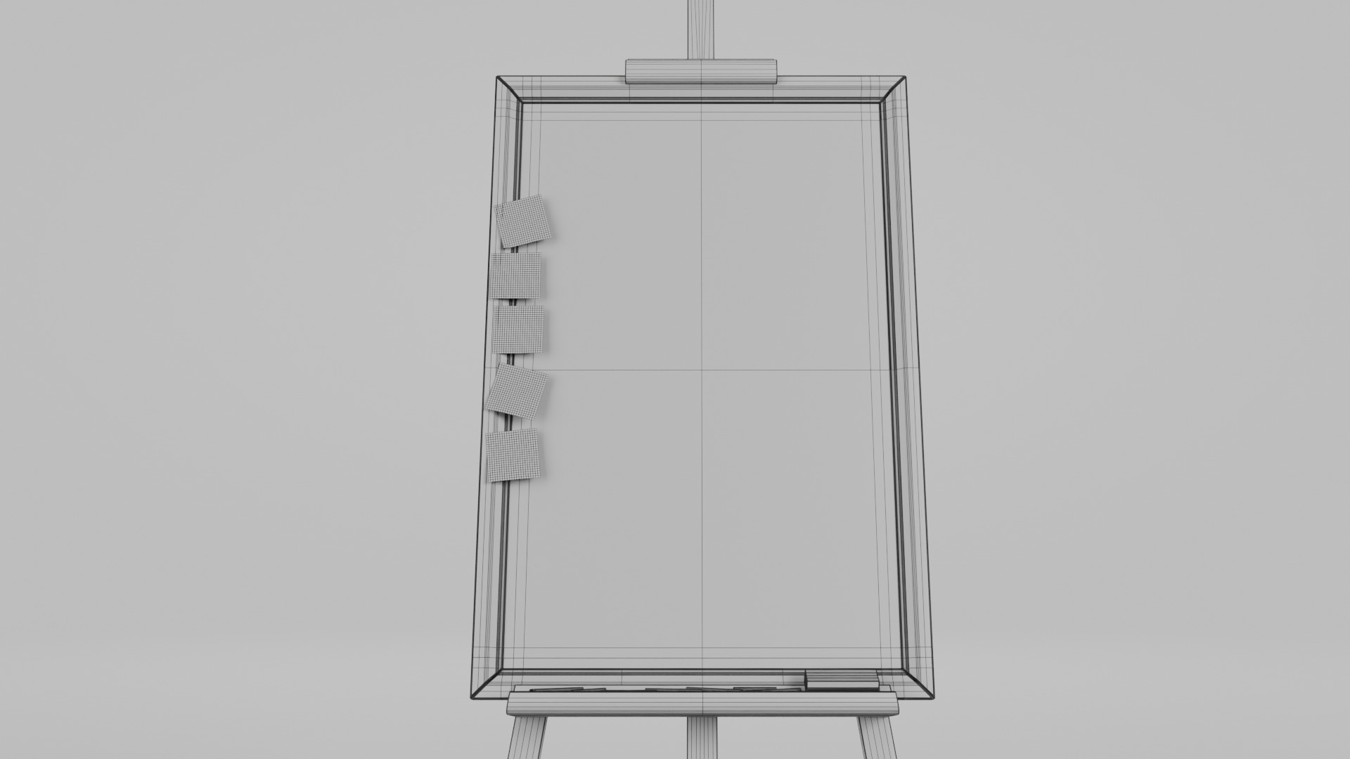 Customizable Wooden Greenboard with Stand - Tall Writing Board Low-poly 3D model_13