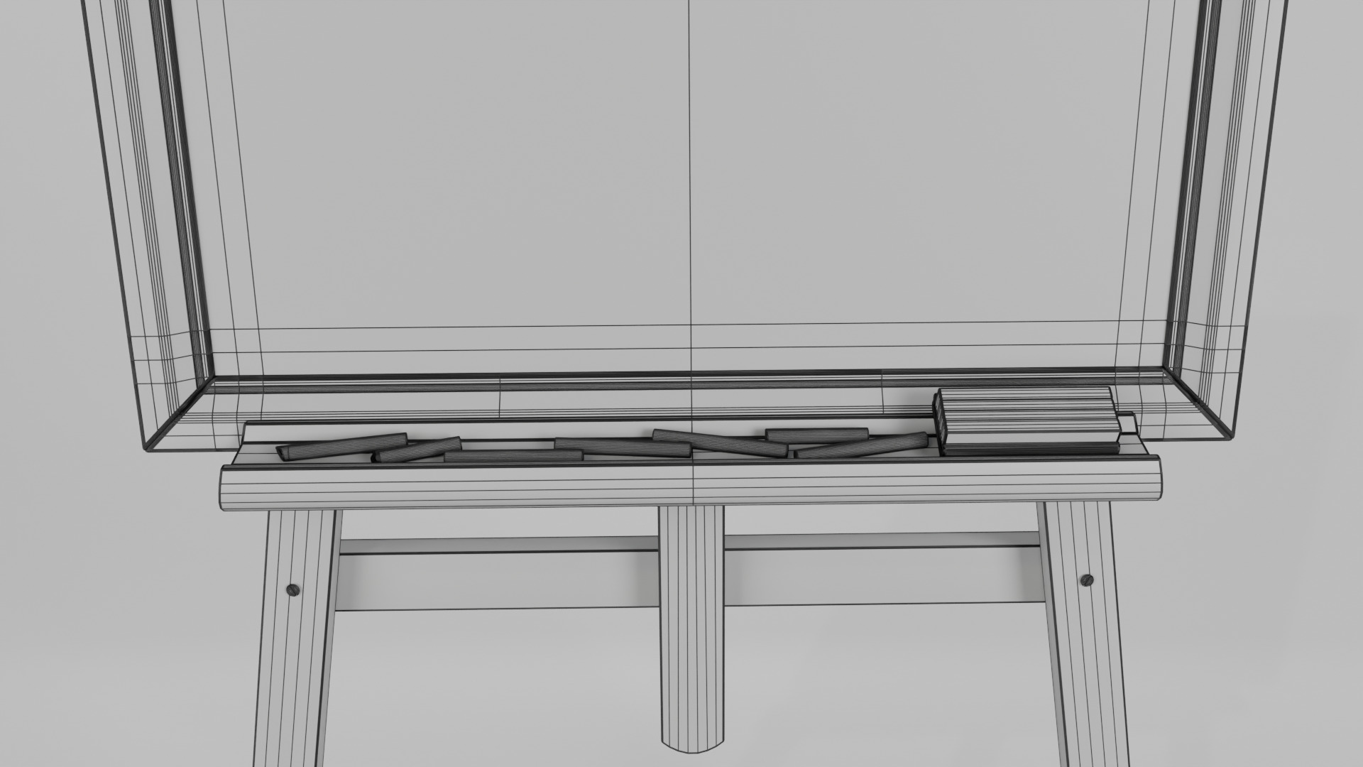 Customizable Wooden Greenboard with Stand - Tall Writing Board Low-poly 3D model_14