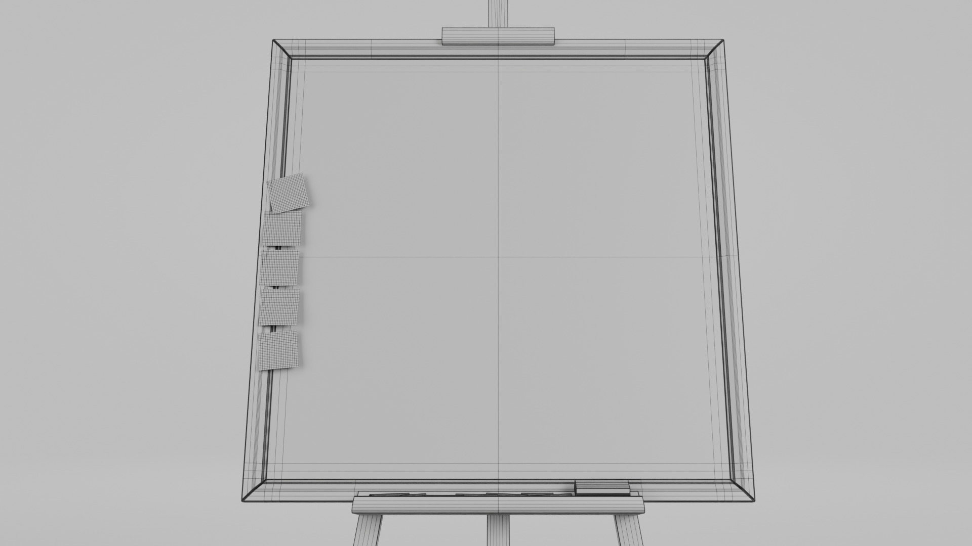 Customizable Wooden Greenboard with Stand - Square Writing Board Low-poly 3D model_17
