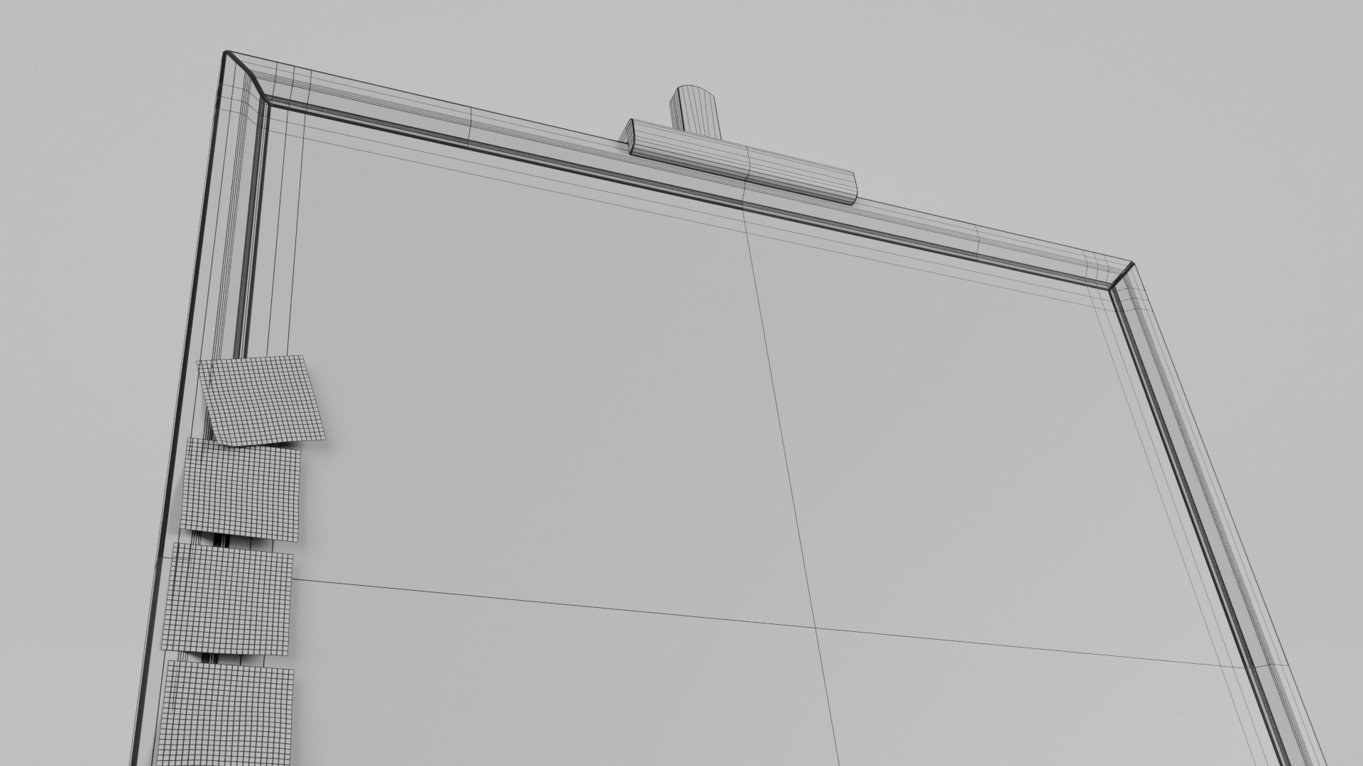 Customizable Wooden Greenboard with Stand - Square Writing Board Low-poly 3D model_15