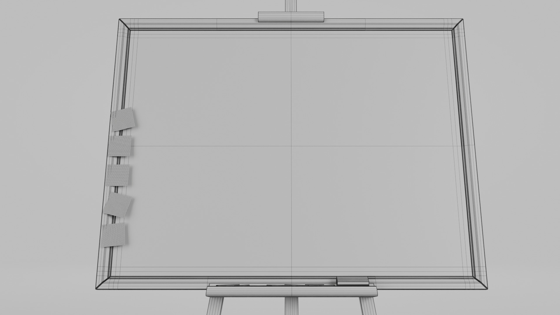 Customizable Wooden Greenboard with Stand - Writing Board Low-poly 3D model_14