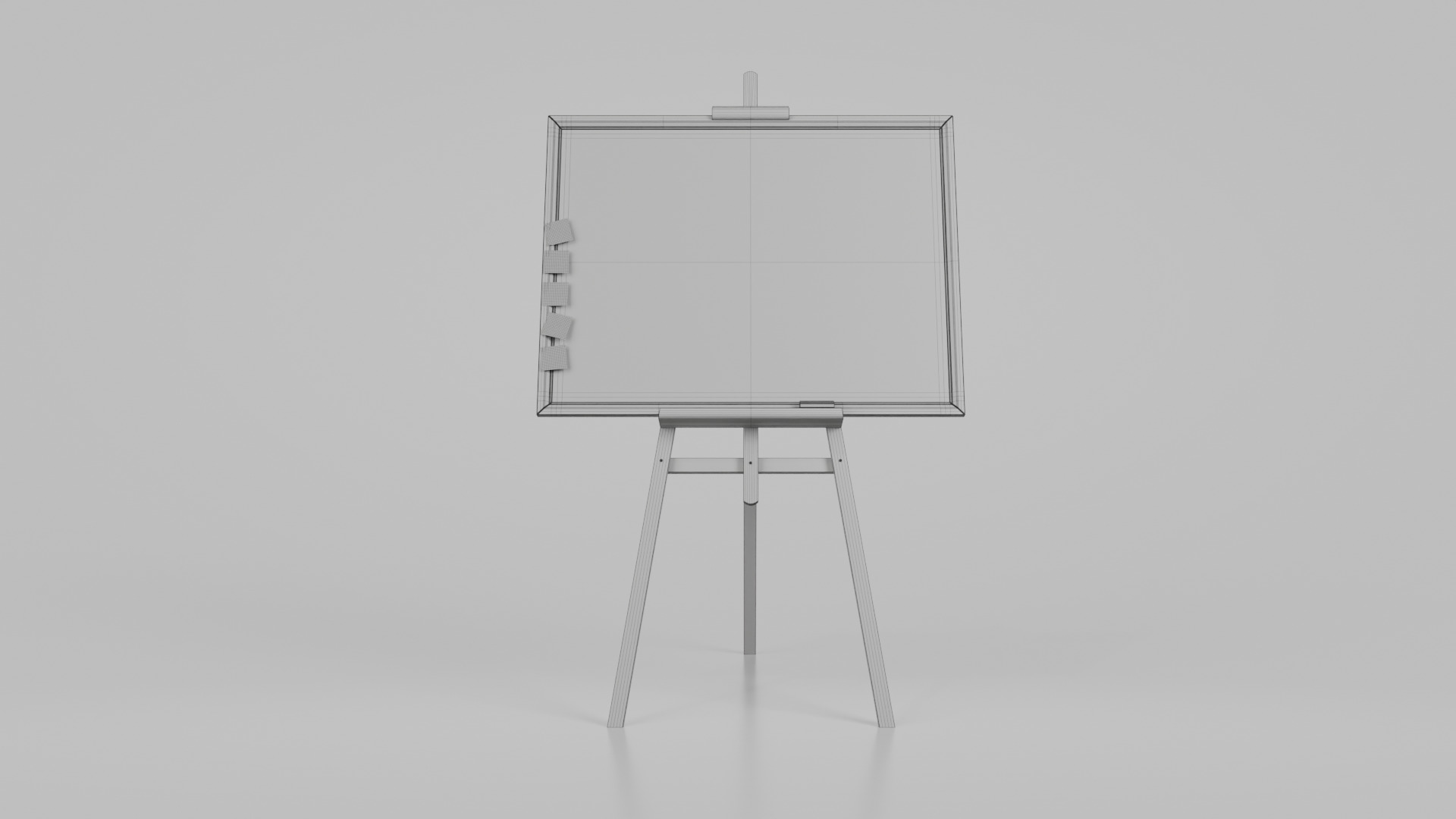 Customizable Wooden Greenboard with Stand - Writing Board Low-poly 3D model_13