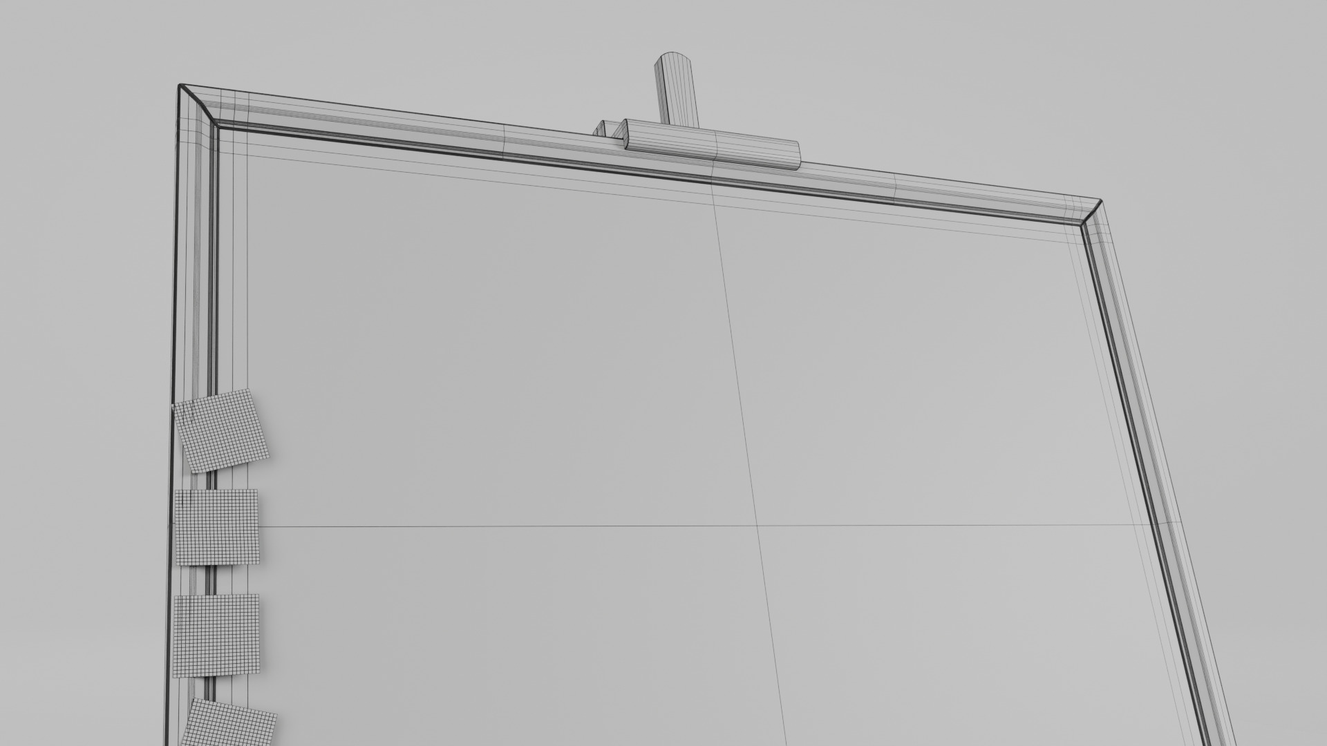 Customizable Wooden Greenboard with Stand - Writing Board Low-poly 3D model_16