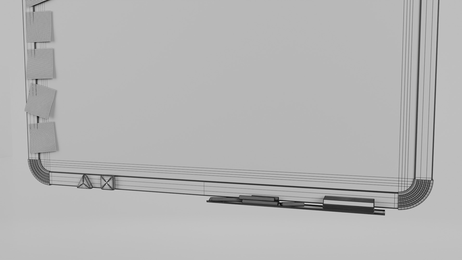 Customizable Wall-Mounted Greenboard -Square Metal Writing Board Low-poly 3D model_11