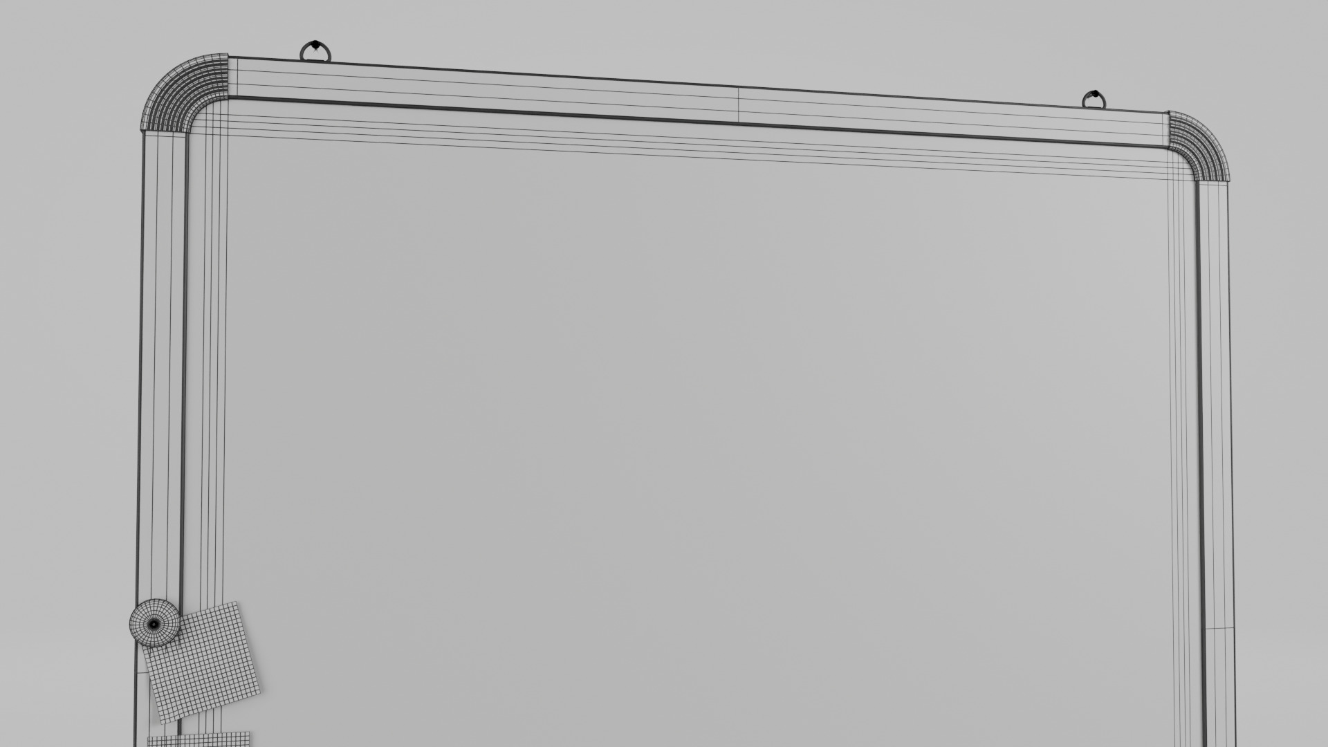 Customizable Wall-Mounted Greenboard -Square Metal Writing Board Low-poly 3D model_12