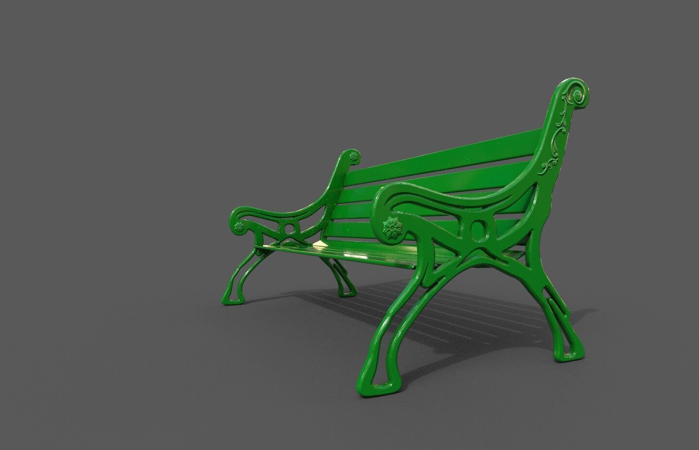 Street Bench Pack 8 Low-poly 3D model_32