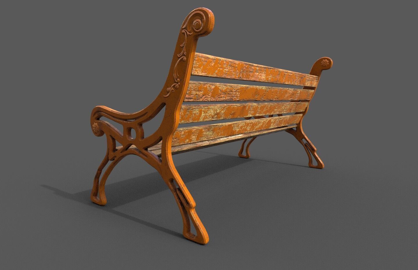 Street Bench Pack 8 Low-poly 3D model_18