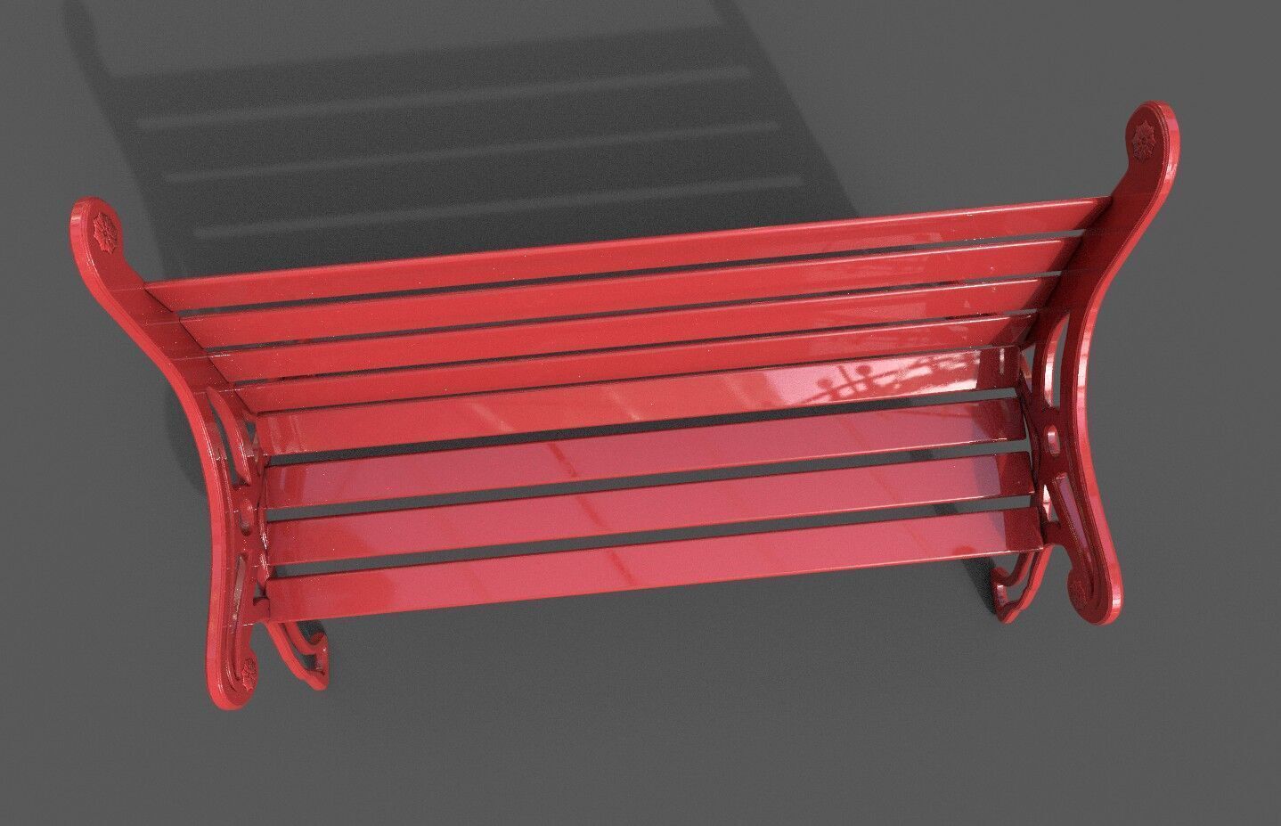 Street Bench Pack 8 Low-poly 3D model_13