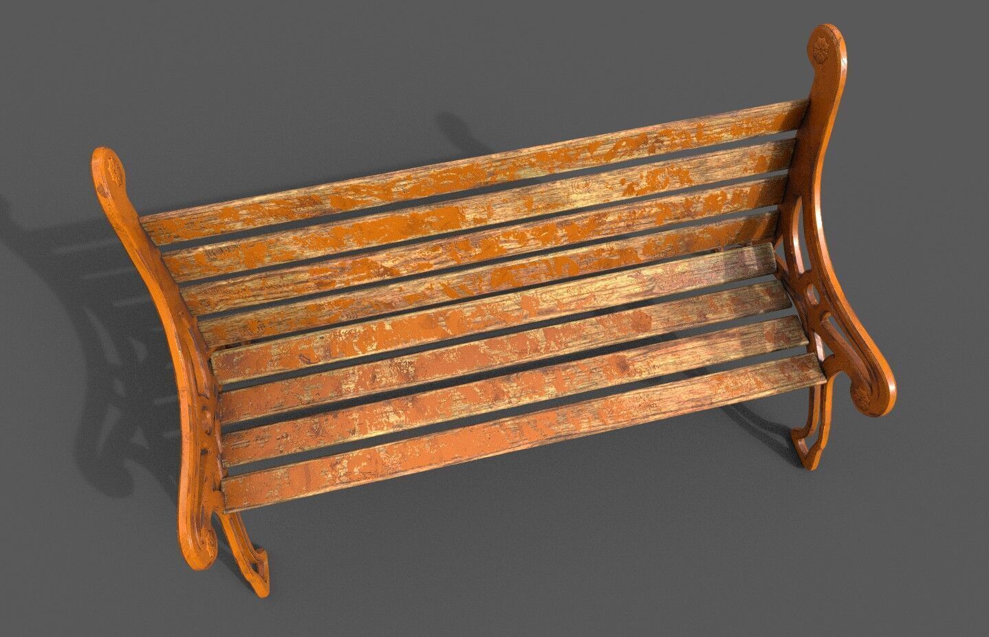 Street Bench Pack 8 Low-poly 3D model_19