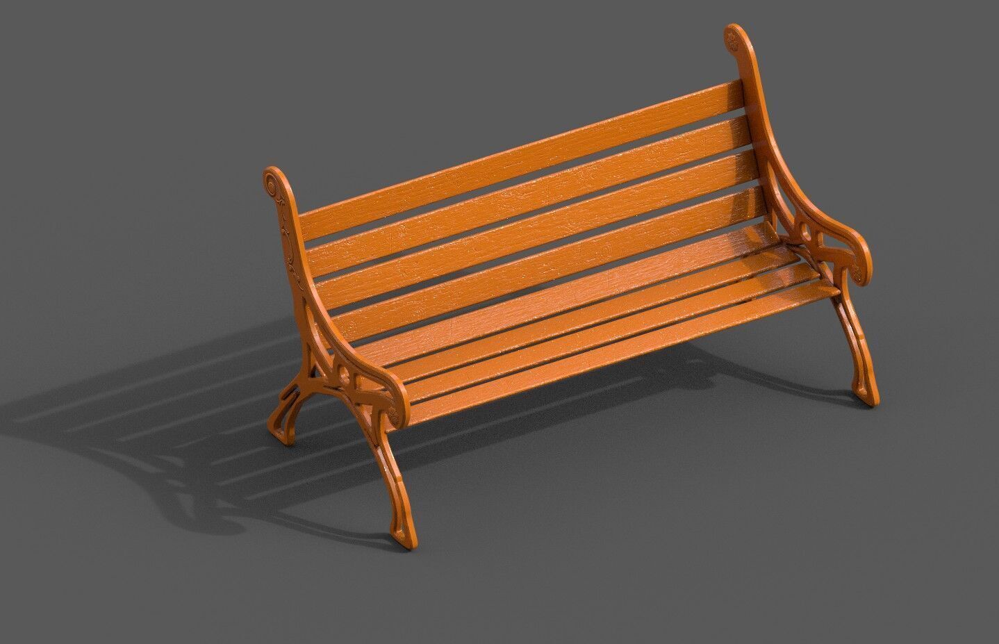 Street Bench Pack 8 Low-poly 3D model_20
