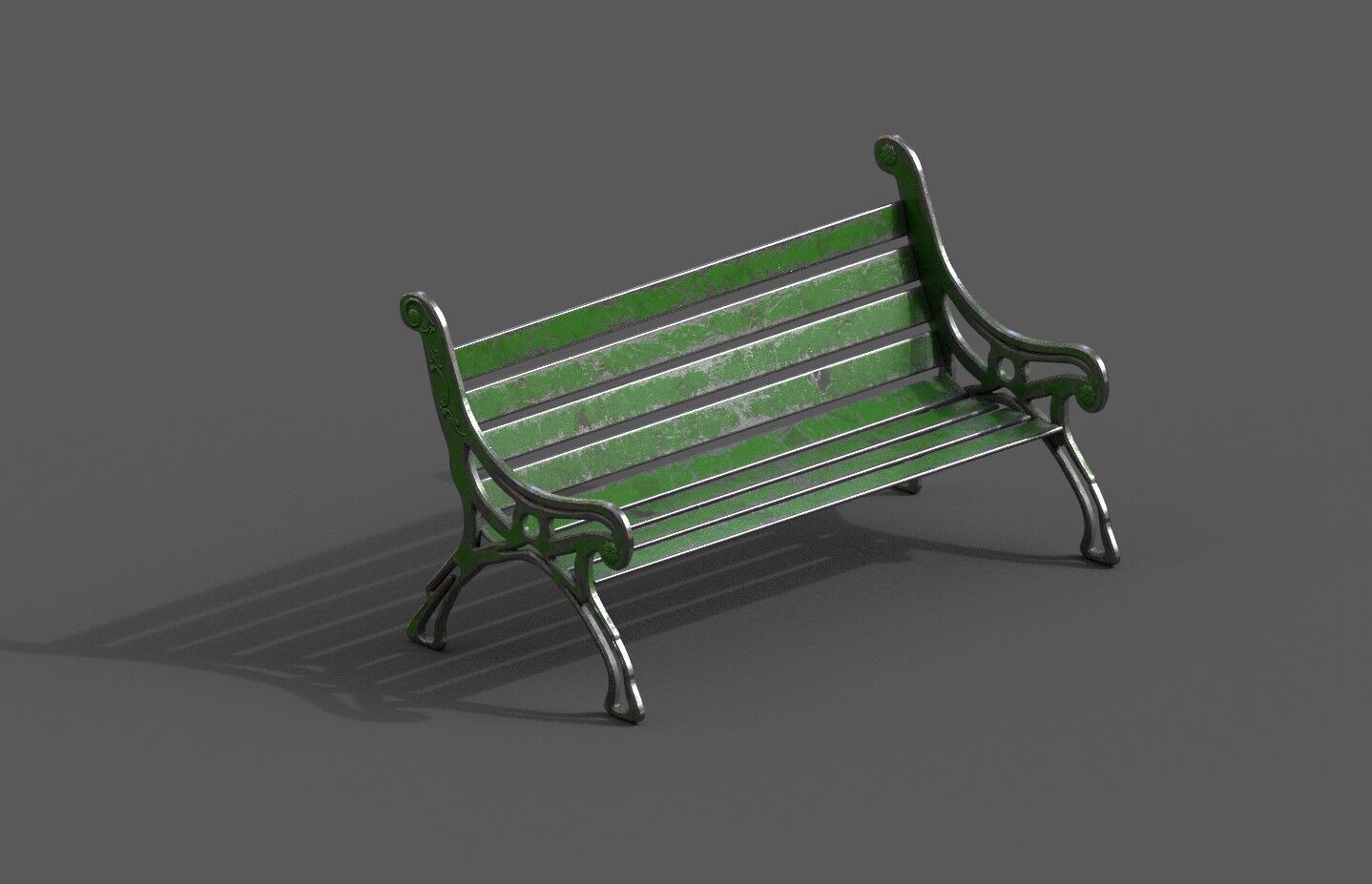 Street Bench Pack 8 Low-poly 3D model_25