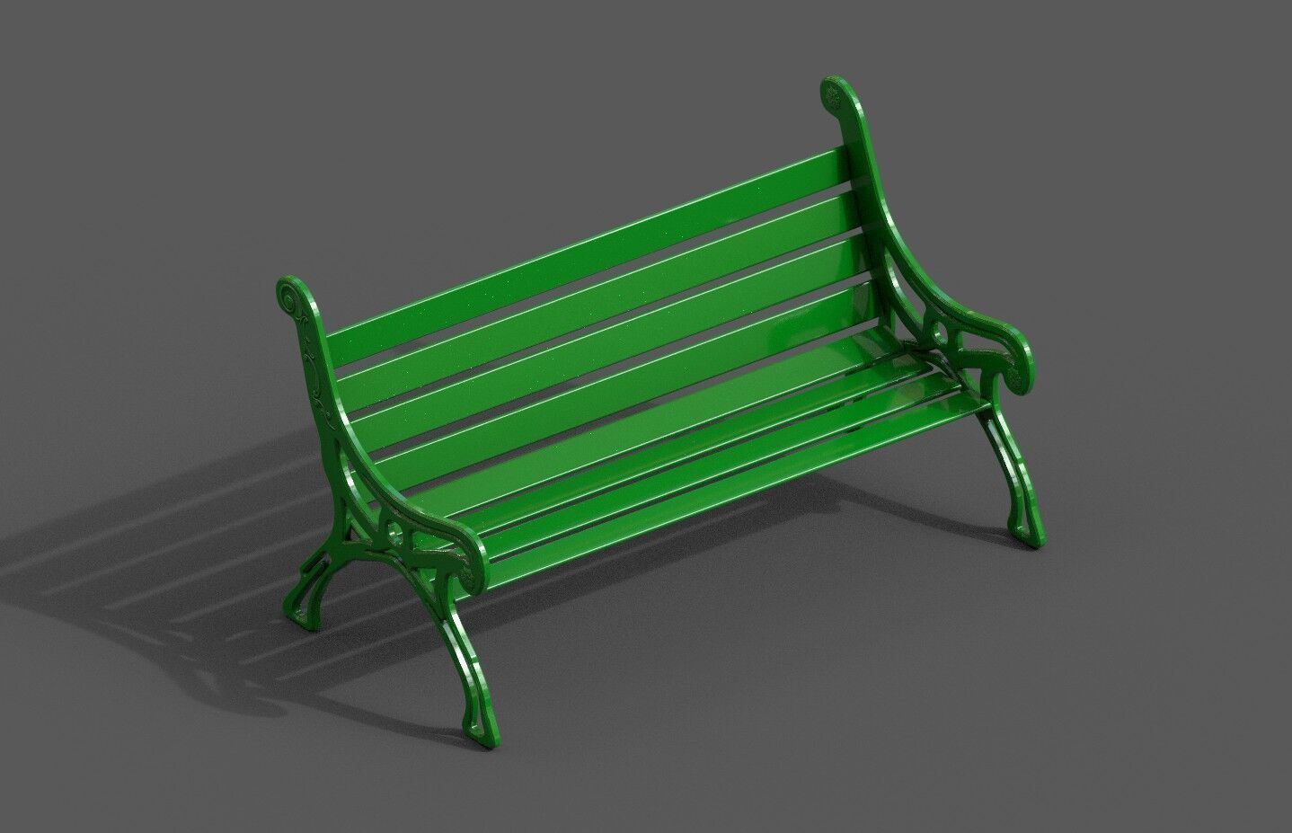 Street Bench Pack 8 Low-poly 3D model_30