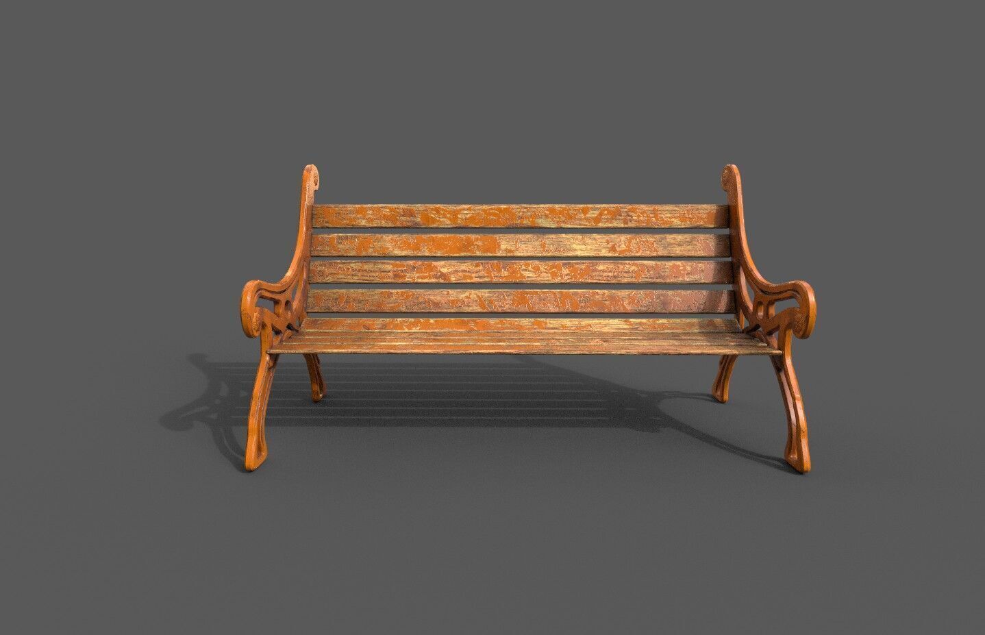 Street Bench Pack 8 Low-poly 3D model_16