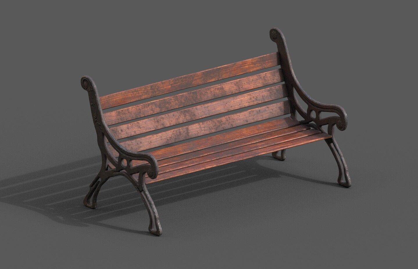 Street Bench Pack 8 Low-poly 3D model_35