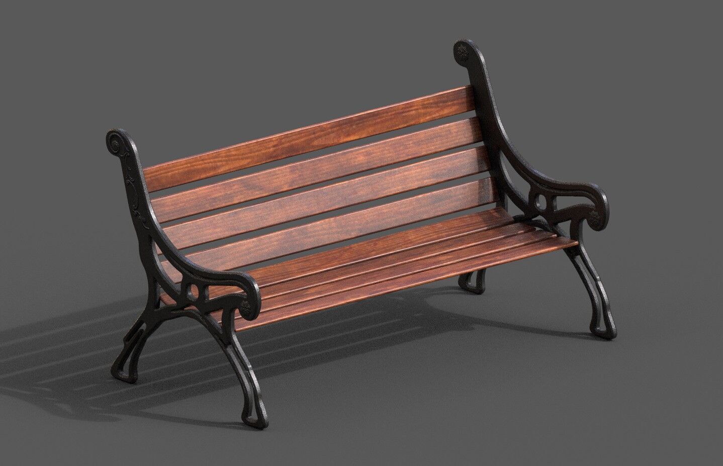 Street Bench Pack 8 Low-poly 3D model_40