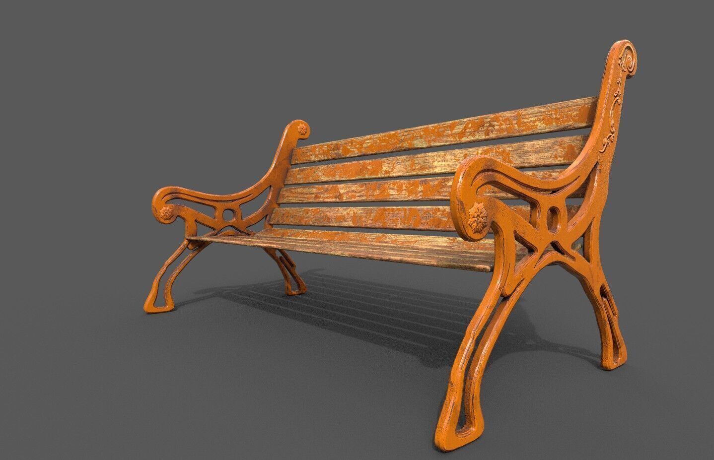 Street Bench Pack 8 Low-poly 3D model_17