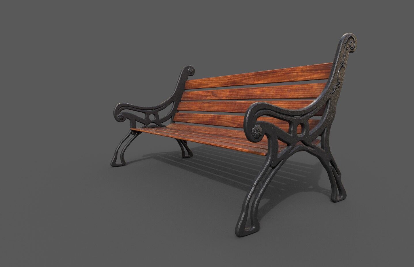Street Bench Pack 8 Low-poly 3D model_42