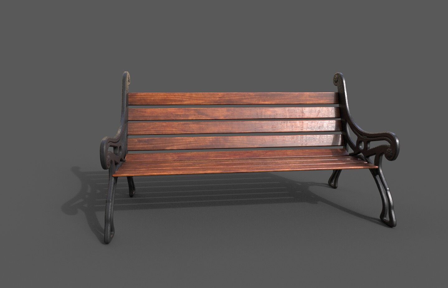 Street Bench Pack 8 Low-poly 3D model_41